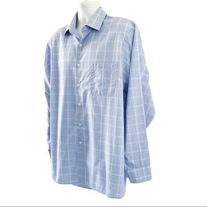 Geoffrey Beene Wrinkle Free Plaid Regular Fit Button Down Shirt 16.5 (34-35) EUC